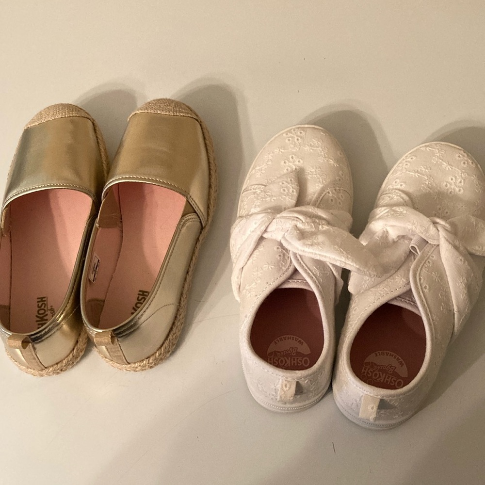 Gold and White OshKosh Shoes Set
